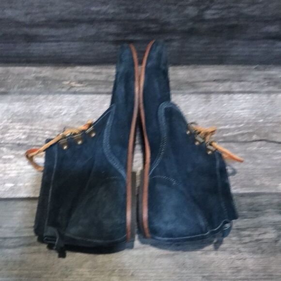 Hudson soft Lace up blue sued Ankle booties sz-7 - Picture 7 of 16